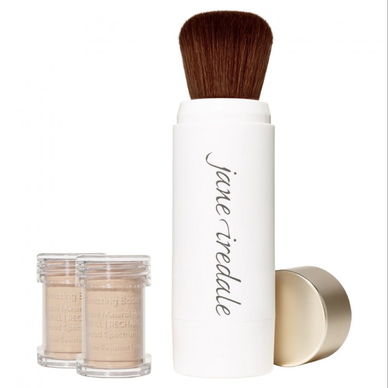 Рассыпчатая минеральная пудра с кистью Jane Iredale Amazing Base SPF 20 Natural, 5 г